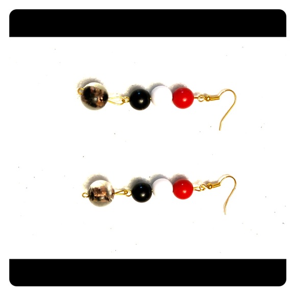 Patriotic Theme Czech Bead Pierced Earrings